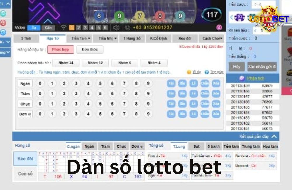 Dàn số lotto bet